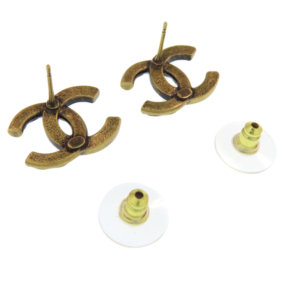 Chanel Coco Mark Rhinestone Earrings, Metal, Women's, CHANEL - Picture 3 of 4